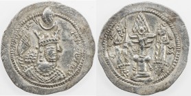 SASANIAN KINGDOM: Vahram V (Varahran), 420-438, AR drachm (4.21g), LD (Rayy), G-155, king's head in the fire, bold EF.
Estimate: USD 100 - 130