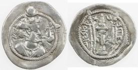 SASANIAN KINGDOM: Zamasp, 497-499, AR drachm (3.16g), AS (the Treasury mint), year 3, G-180, son's diadem with ribbons, VF.
Estimate: USD 100 - 130
