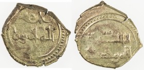 DHU'L NUNID OF TOLEDO: Sharaf al-Dawka Yahya I, 1043-1075, AV fractional dinar (1.36g), NM, ND, A-396, Miles-518v., debased gold, somewhat weak strike...