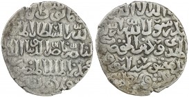 BAHRI MAMLUK: Muhammad I, 3rd reign, 1310-1341, AR dirham (3.55g), Dimashq, AH734, A-920, fantastic strike on unusually broad flan, almost complete, o...
