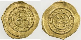 SAFFARID: Tahir al-Tamimi, 964-970, AV fractional dinar (1.14g), Sijistan, AH358, A-1415, very crudely struck, with final digit of the date (8) seems ...