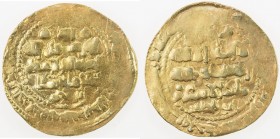 GHAZNAVID: Ibrahim, 1059-1099, AV dinar (4.27g) (Ghazna), AH491, A-1637.3, with the additional title Shahanshah, citing the caliph al-Mustazhir (AH487...