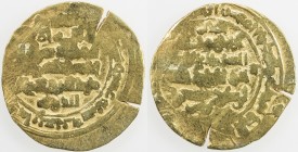 GHAZNAVID: Arslanshah, 1116-1117, AV dinar (4.21g), Ghazna, AH(5)10, A-V1650, without circle of annulets around the field on both sides, weak strike b...