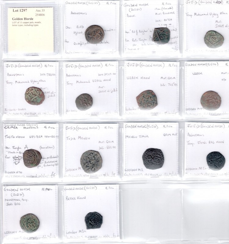 GOLDEN HORDE:LOT of 13 copper puls, mostly better types, including types assigne...