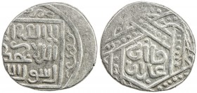 ILKHAN: Ghazan Mahmud, 1295-1304, AR dirham (2.63g), Khab(ushan), DM, A-2168B, pre-reform, qa'an / ghazan within complex hexagram // kalima in square,...