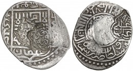 TIMURID: Sultan 'Ali, 1495-1500, AR tanka (4.73g), NM, AH904, A-2461, countermarked on tanka of Baysunghur, Samarqand mint (type A-2458), with an earl...