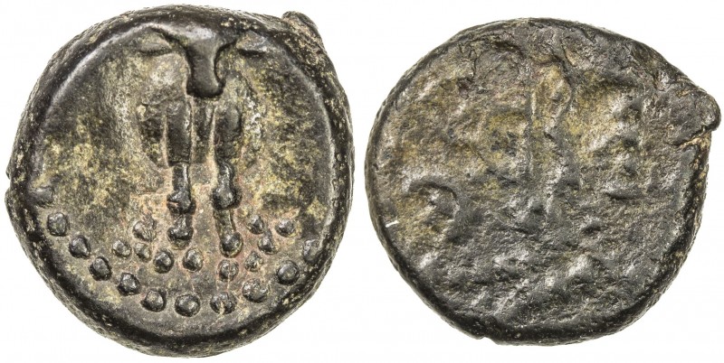 WESTERN KSHATRAPAS: Anonymous, ca. 2nd/3rd century, AE 13mm (2.71g), Pieper-833 ...