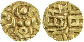 CHANDELLAS OF BUNDELKHAND: Paramardi, ca. 1169-1201, AV 1 1/8 masha (1.04g), De-—, seated goddess Lakhsmi // two-line legend, EF, R. 
Estimate: USD 1...