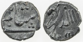 MUGHAL: Muhammad Shah, 1719-1748, AR 1/32 rupee (0.38g), Khujista Bunyad, AH1140, KM-A431, EF.
Estimate: USD 100 - 120