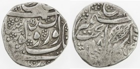 SIKH EMPIRE: AR rupee (11.18g), Kashmir, VS18(85), KM-46.11, Herrli-06.26, Persian letter "K" on obverse refers to Governor Diwan Kirpa Ram (VS1883-87...