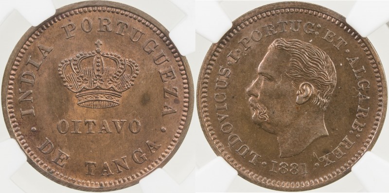 PORTUGUESE INDIA: Luiz I, 1861-1889, AE 1/8 tanga, 1881, KM-307, we would call r...