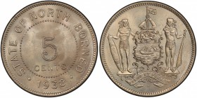 BRITISH NORTH BORNEO: 5 cents, 1938-H, KM-5, PCGS graded MS65.
Estimate: USD 100 - 150