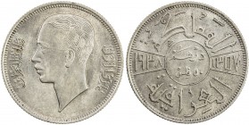 IRAQ: Ghazi I, 1933-1939, AR 50 fils, 1938/AH1357, KM-104, attractive toning, AU.
Estimate: USD 50 - 75