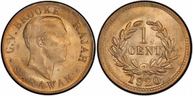 SARAWAK: Charles V. Brooke, 1917-1946, 1 cent, 1920-H, KM-12, one-year type, PCGS graded MS63.
Estimate: USD 100 - 150