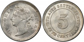 STRAITS SETTLEMENTS: Victoria, 1837-1901, AR 5 cents, 1901, KM-10, PCGS graded MS64.
Estimate: USD 175 - 250