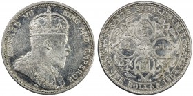 STRAITS SETTLEMENTS: Edward VII, 1901-1910, AR dollar, 1904-B, KM-25, raised mintmark, Choice AU.
Estimate: USD 100 - 150
