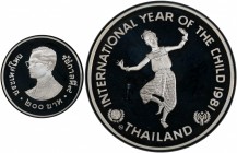 THAILAND: Rama IX, 1946-2016, AR 200 baht, BE2524/1981, Y-152, International Year of the Child, Valcambi mint Switzerland, PCGS graded PF67 DC.
Estim...