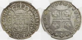 AZORES: Maria I, 1786-1799, AR 300 reis, 1797, KM-8, key date, good eye appeal, NGC graded VF Details (cleaned).
Estimate: USD 100 - 130