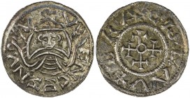 BOHEMIA: Bretislaus I, 1037-1055, AR denar (0.97g), Cach-310; Fiala-261, +BRACISLAV, cross crosslet, arms extending from central annulet // VENCESNV, ...
