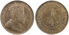CYPRUS: Edward VII, 1901-1910, AE ¼ piastre, 1905, KM-8, NGC graded MS63 BR, S. 
Estimate: USD 100 - 150