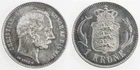DENMARK: Christian IX, 1863-1906, AR krone, 1892, KM-797.1, mintmaster initials HC CS, Unc.
Estimate: USD 75 - 100