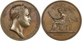 FRANCE: AE medal (36.19g), 1814, Diakov 378.1(AR), Bramsen 1464, 40mm bronze medal of Alexander I of Russia on his visit to Paris by Andrieu and Denon...