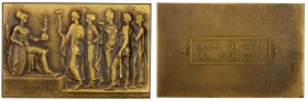 GREAT BRITAIN: AE medal (130.0g), 1924, Eimer 1988, BHM 4193, 50x77mm bronze plaque for the 1924 British Empire Exhibition by E. Carter Preston, enthr...