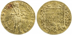 HOLLAND: AV ducat (3.44g), 1780, KM-12.3, AGW 0.1106, slightly wavy flan, EF.
Estimate: USD 165 - 185