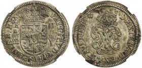 SPAIN: Felipe V, 1700-1724, Segovia, 1708, KM-275, Cal-1383, assayer Y, cross on crown divides date, NGC graded AU58.
Estimate: USD 100 - 150