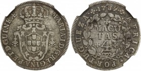 ANGOLA: Maria I, 1786-1799, AR 4 macutas, 1789, KM-32, NGC graded VF Details (rim filed).
Estimate: USD 50 - 90