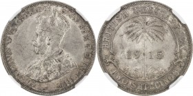 BRITISH WEST AFRICA: George V, 1910-1936, AR 2 shillings, 1915-H, KM-13, key date, nice natural tone, NGC graded MS61.
Estimate: USD 135 - 165