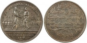 SIERRA LEONE: George III, 1760-1820, AE penny token (16.78g), 1807, KM-Tn1.1, Vice 1, initials GFP, some porosity, one-year type, Choice VF.
Estimate...