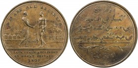 SIERRA LEONE: AE penny token, [1814], KM-Tn1, WE ARE ALL BRETHREN / SLAVE TRADE ABOLISHED / BY GREAT BRITAIN / 1807, a British official and a tribal l...