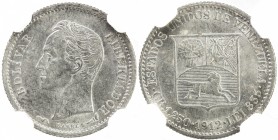 VENEZUELA: Republic, AR 25 centimos, 1912, Y-20, well struck, NGC graded AU58.
Estimate: USD 140 - 180