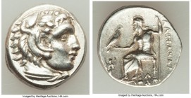 MACEDONIAN KINGDOM. Alexander III the Great (336-323 BC). AR drachm (15mm, 4.32 gm, 1h). XF. Lifetime issue of Lampsacus, ca. 328-323 BC. Head of Hera...