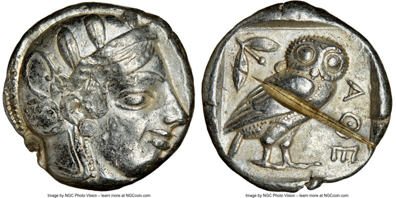 ATTICA. Athens. Ca. 455-440 BC. AR tetradrachm (23mm, 17.17 gm, 11h). NGC Choice...