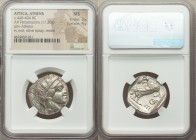 ATTICA. Athens. Ca. 440-404 BC. AR tetradrachm (24mm, 17.20 gm, 2h). NGC MS 3/5 - 4/5. Mid-mass coinage issue. Head of Athena right, wearing crested A...