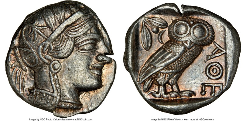 ATTICA. Athens. Ca. 440-404 BC. AR tetradrachm (25mm, 17.21 gm, 9h). NGC Choice ...