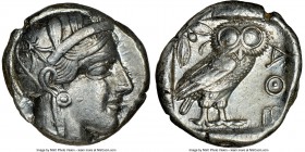 ATTICA. Athens. Ca. 440-404 BC. AR tetradrachm (24mm, 17.20 gm, 1h). NGC AU 5/5 - 4/5. Mid-mass coinage issue. Head of Athena right, wearing crested A...