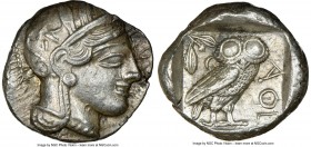 ATTICA. Athens. Ca. 440-404 BC. AR tetradrachm (26mm, 17.18 gm, 1h). NGC AU 5/5 - 4/5. Mid-mass coinage issue. Head of Athena right, wearing crested A...