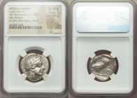ATTICA. Athens. Ca. 440-404 BC. AR tetradrachm (24mm, 17.15 gm, 1h). NGC Choice XF S 5/5 - 5/5. Mid-mass coinage issue. Head of Athena right, wearing ...