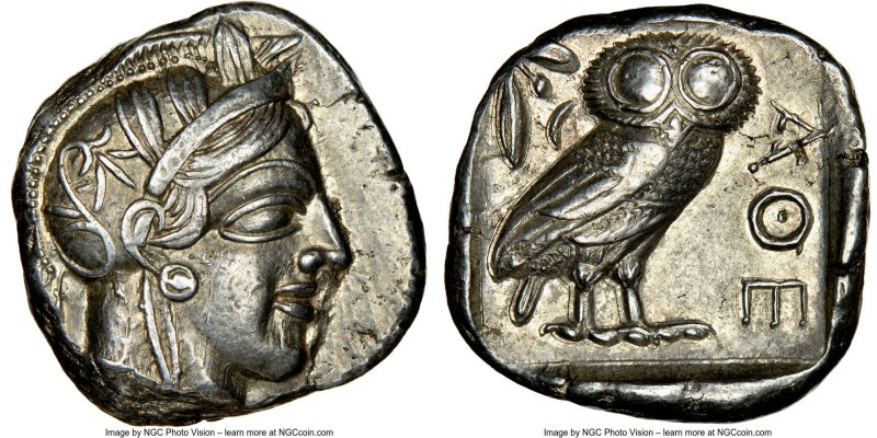 ATTICA. Athens. Ca. 440-404 BC. AR tetradrachm (25mm, 17.16 gm, 3h). NGC Choice ...