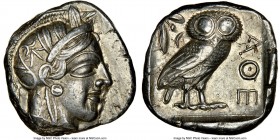 ATTICA. Athens. Ca. 440-404 BC. AR tetradrachm (25mm, 17.16 gm, 3h). NGC Choice XF 5/5 - 4/5, slight die shift. Mid-mass coinage issue. Head of Athena...