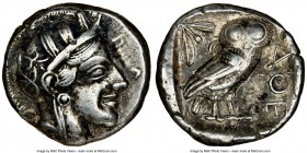 ATTICA. Athens. Ca. 440-404 BC. AR tetradrachm (24mm, 17.11 gm, 11h). NGC Choice VF 5/5 - 3/5. Mid-mass coinage issue. Head of Athena right, wearing c...
