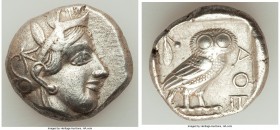 ATTICA. Athens. Ca. 440-404 BC. AR tetradrachm (25mm, 16.89 gm, 3h). Choice VF. Mid-mass coinage issue. Head of Athena right, wearing crested Attic he...