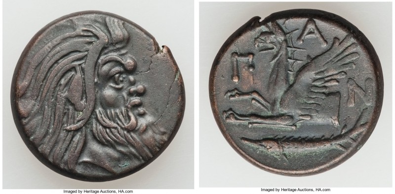CIMMERIAN BOSPORUS. Panticapaeum. 4th century BC. AE (21mm, 7.36 gm, 10h). XF. B...