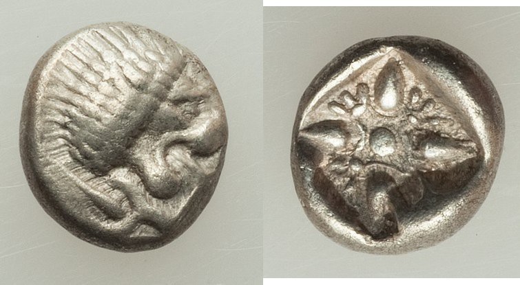 IONIA. Miletus. Ca. late 6th-5th centuries BC. AR 1/12 stater or obol (10mm, 1.1...