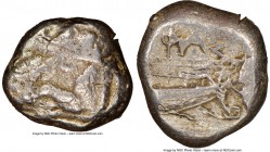 LYCIA. Phaselis. Ca. 500-440 BC. AR stater (20mm, 3h). NGC Fine, test cut. Prow of galley left in the form of a forepart of a boar, three shields abov...