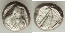 LYCIA. Phaselis. Ca. 500-440 BC. AR stater (18mm, 10.97 gm, 1h). VF Prow of galley left in the form of a forepart of a boar, three shields above / ΦΑΣ...