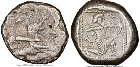 CILICIA. Tarsus. Ca. late 5th century BC. AR stater (21mm,10.34gm 12h). NGC Choice VF 4/5 - 4/5. Satrap on horseback riding left, reins in left hand, ...